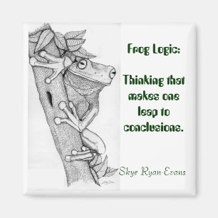 "FROG LOGIC" Fun Frog Magnet