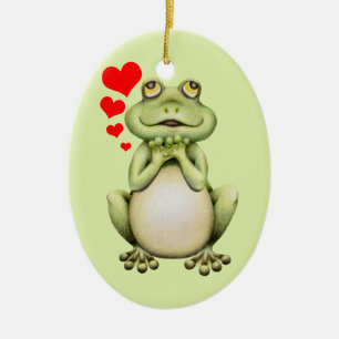Frog Love Drawing Ceramic Tree Decoration