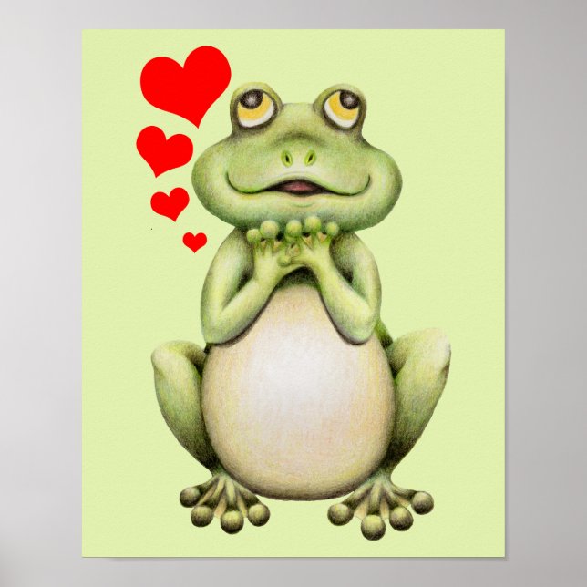 Frog Love Drawing Poster (Front)