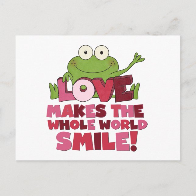 Frog Love Smiles Postcard (Front)