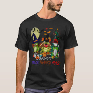 Frog Lover Halloween Christmas Happy Hallothanksma T-Shirt