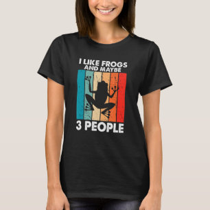 Frog Lover I Like Frogs and Maybe 3 People Retro V T-Shirt