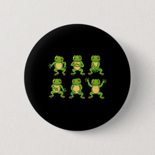 Frog Lover Kids Cute Dancing Frogs  6 Cm Round Badge