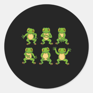 Frog Lover Kids Cute Dancing Frogs Classic Round Sticker
