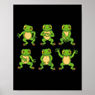 Frog Lover Kids Cute Dancing Frogs Poster