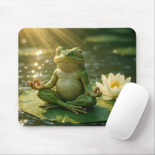 Frog Meditating On a Lily Pad Mouse Pad