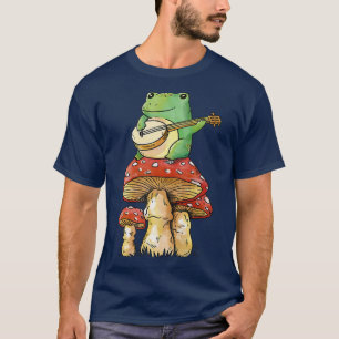 Frog Mushroom Aesthetic Guitar Goblincore Natur Ma T-Shirt