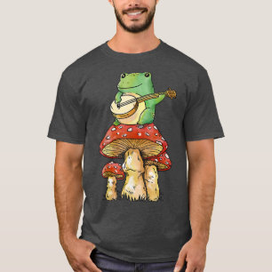 Frog Mushroom Aesthetic Guitar Goblincore Natur Ma T-Shirt