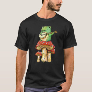 Frog Mushroom Aesthetic Guitar Goblincore Natur Ma T-Shirt
