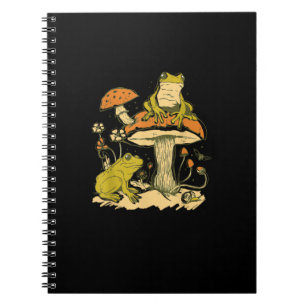 Frog Mushroom Cottagecore Aesthetic Goblincore Cut Notebook