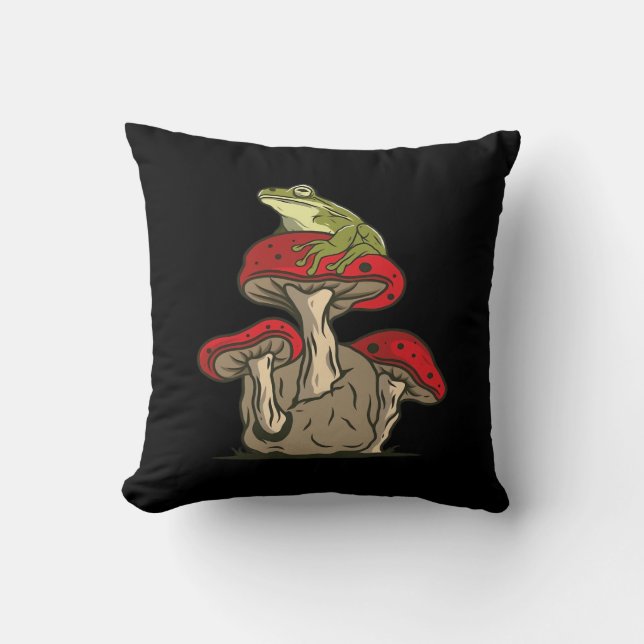 Frog  Mushroom Cottagecore Classic Cushion (Front)