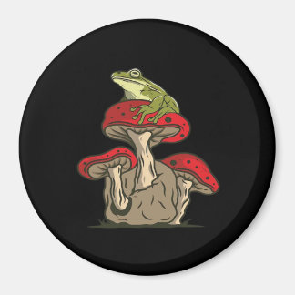 Frog  Mushroom Cottagecore Classic Magnet