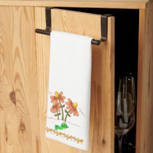 Frog Mushroom Floral Kitchen Hand Towel