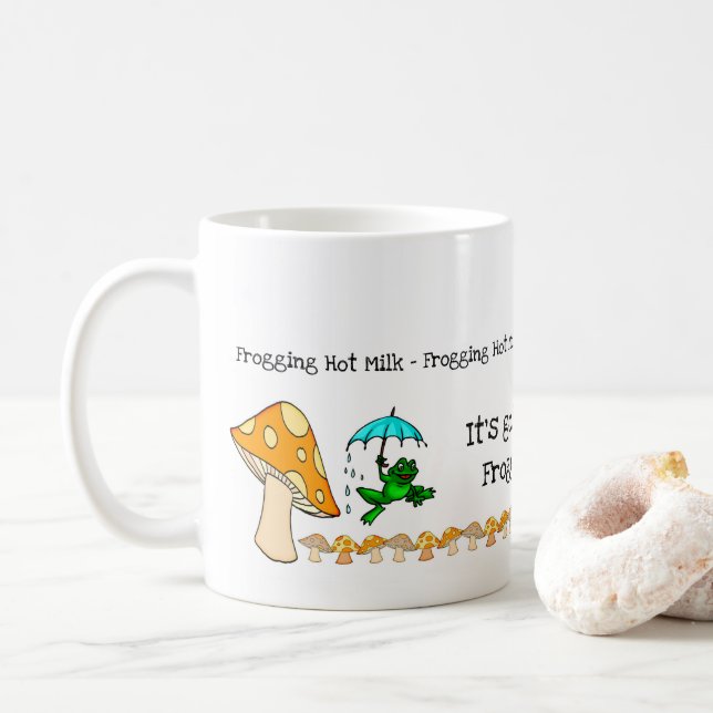 Frog, Mushroom, Frogging Hot Milk Mug (With Donut)