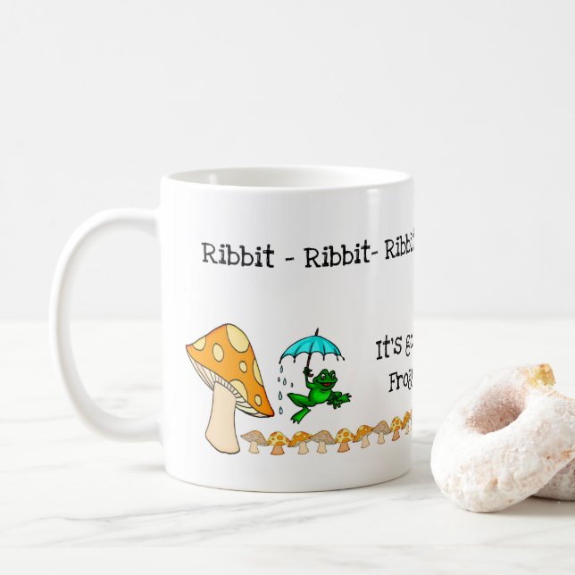 Frog, Mushroom, Ribbit Ribbit Mug (With Donut)