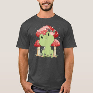 Frog Mushrooms Fairy Dust Stars Cottagecore Aesthe T-Shirt