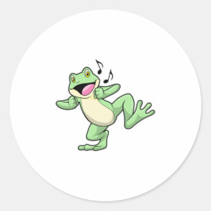 Frog Music Dance Classic Round Sticker