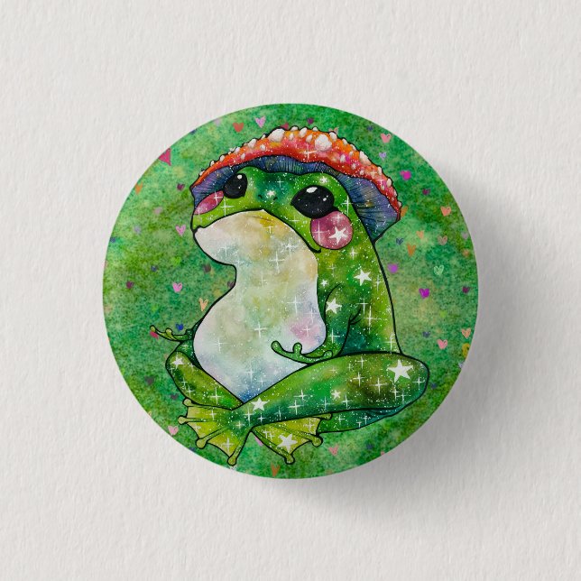 Frog named Clover 3 Cm Round Badge (Front)