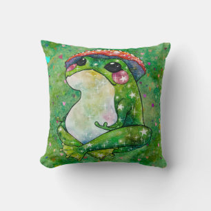 Frog named Clover Cushion