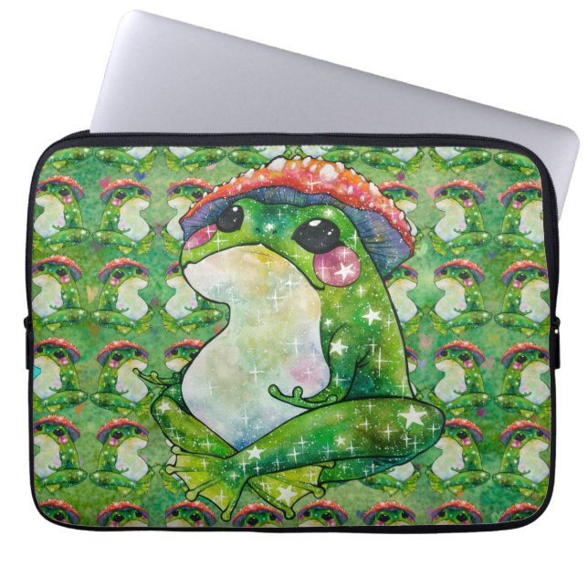 Frog named Clover Laptop Sleeve (Front)