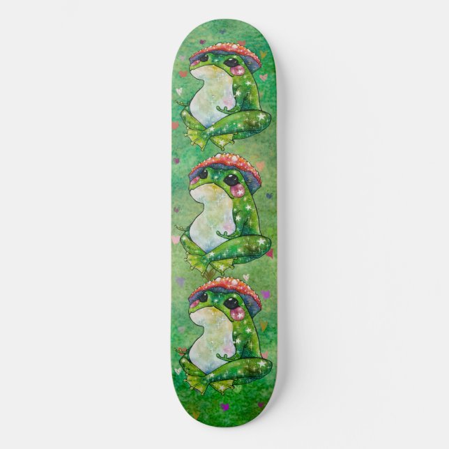 Frog named Clover Skateboard (Front)