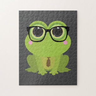 Frog Nerd Jigsaw Puzzle