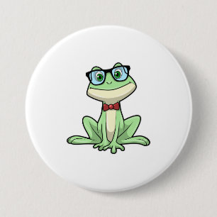Frog Nerd Student Glasses Tie 7.5 Cm Round Badge