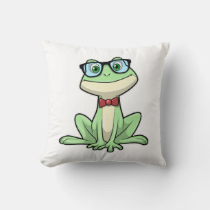Frog Nerd Student Glasses Tie Cushion