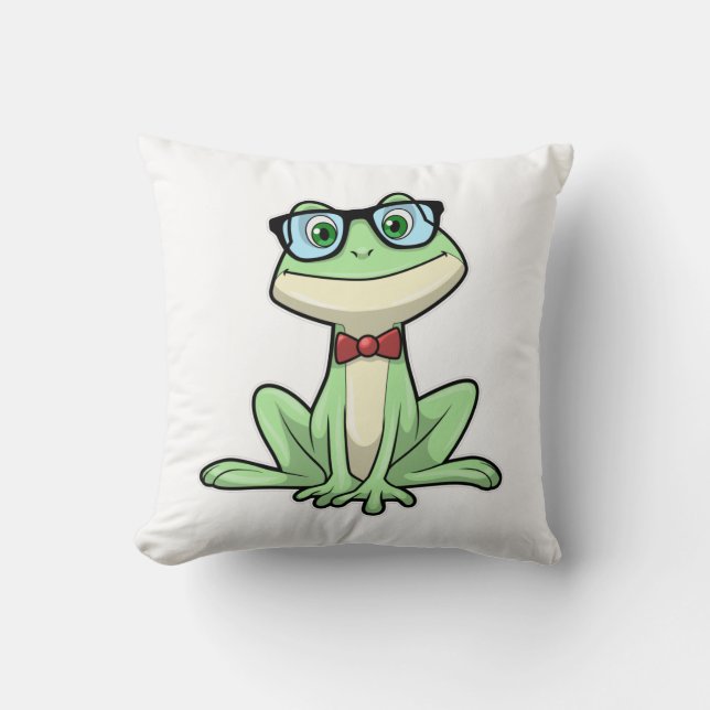 Frog Nerd Student Glasses Tie Cushion (Front)