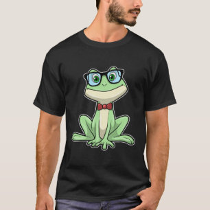 Frog Nerd Student Glasses Tie T-Shirt