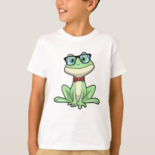 Frog Nerd Student Glasses Tie T-Shirt