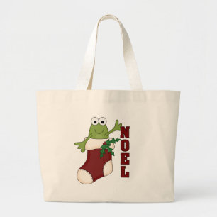 Frog Noel Holiday Tshirts and Gifts Large Tote Bag