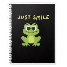 Frog Notebook - Cute Just Smile Frog Journal