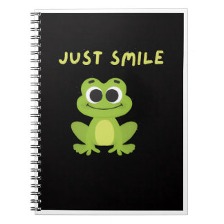 Frog Notebook - Cute Just Smile Frog Journal
