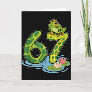Frog Number 67 Or 67th Birthday Cool Meme Six Seve Card