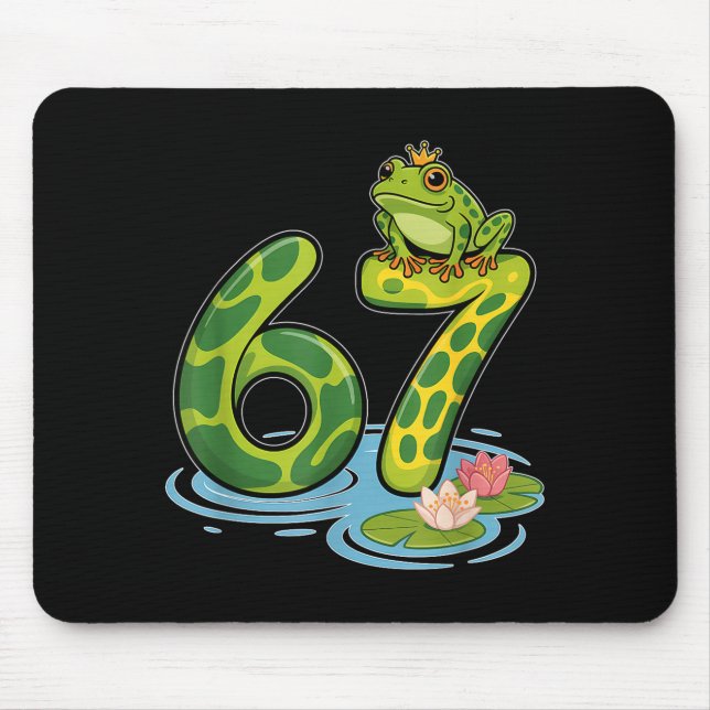 Frog Number 67 Or 67th Birthday Cool Meme Six Seve Mouse Pad (Front)