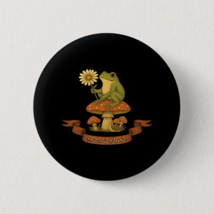 Frog Of The Garden Fairycore  Cottagecore Frog And 6 Cm Round Badge