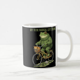 Frog Off to Be Radical Left Scum on Bicycle Cat Coffee Mug