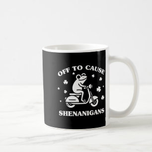 Frog off to cause shenanigans st patricks day funn coffee mug
