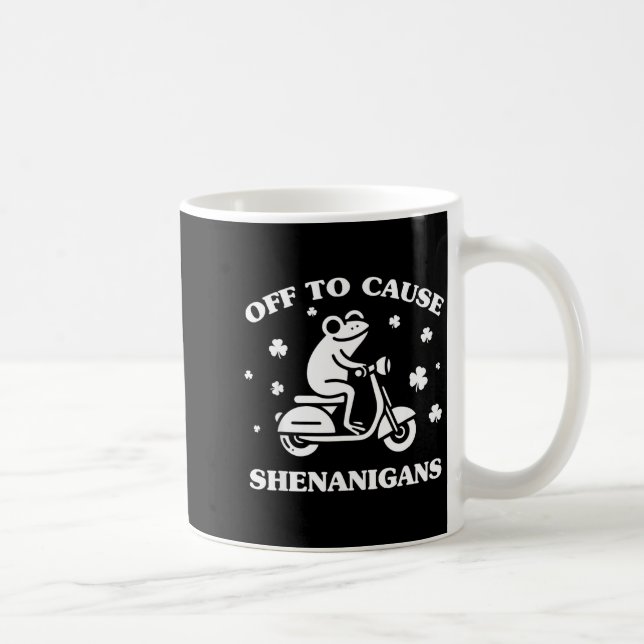 Frog off to cause shenanigans st patricks day funn coffee mug (Right)