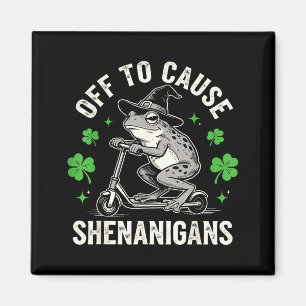 Frog off to cause shenanigans st patricks day funn magnet