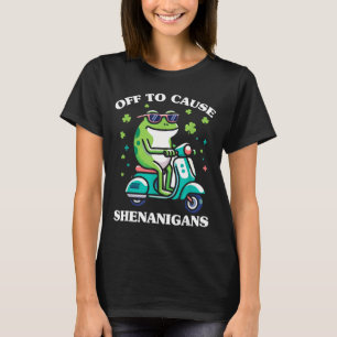 Frog off to cause shenanigans st patricks day funn T-Shirt