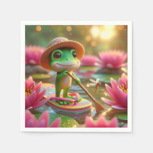 Frog On A Flip-Flop In a Pond Napkin