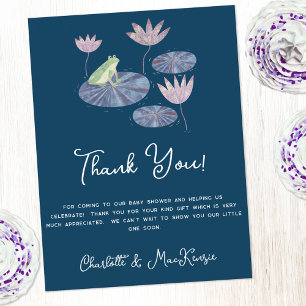 Frog on a Lily Pad Baby Shower Thank You Postcard