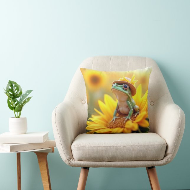 Frog On a Sunflower Cushion (Chair)