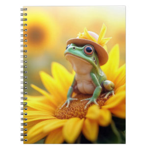 Frog On a Sunflower Notebook