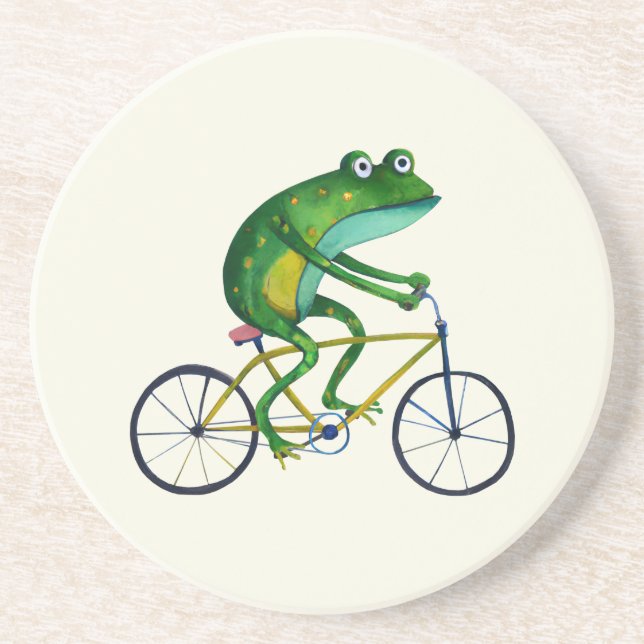 Frog On Bicycle Coaster (Front)