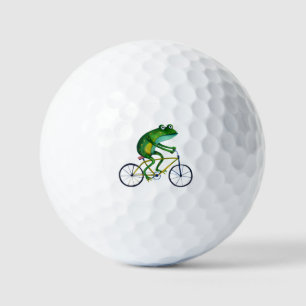 Frog On Bicycle Golf Balls