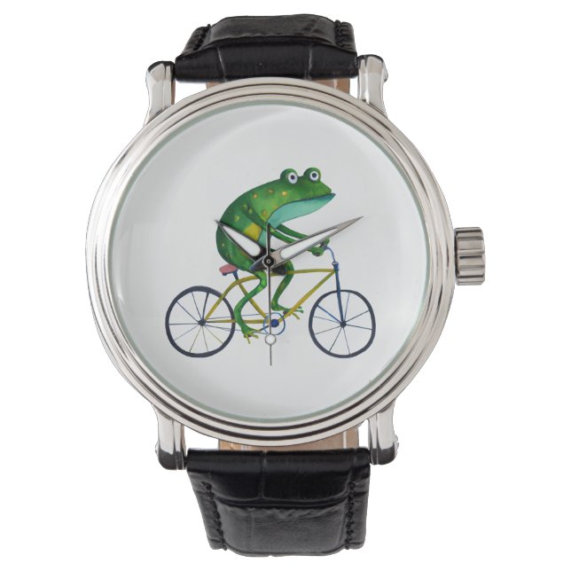 Frog On Bicycle Watch (Front)