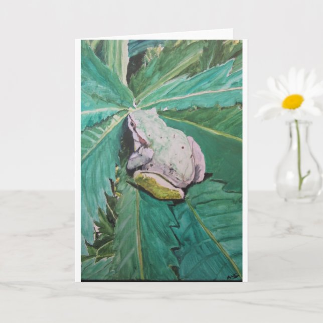 "Frog on Green" by AlarsenArtist Card (Small Plant)